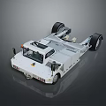 White Electric Vehicle Chassis With Cab And Wheel Assembly Design 3d model