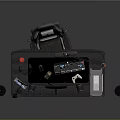 Modern Gaming Desk Setup With Computer Monitor Ergonomic Chair Headset And PC Tower
