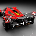 Red Futuristic Sports Car With Sleek Aerodynamic Body And Modern Aesthetics