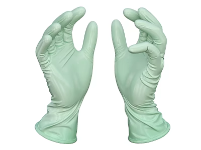 Pair Of Green Medical Gloves For Disposable Healthcare Protection And Safety 3d model