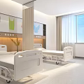 Modern Patient Room Interior Design With Sofa Bedside Table And Wall Decor Elements