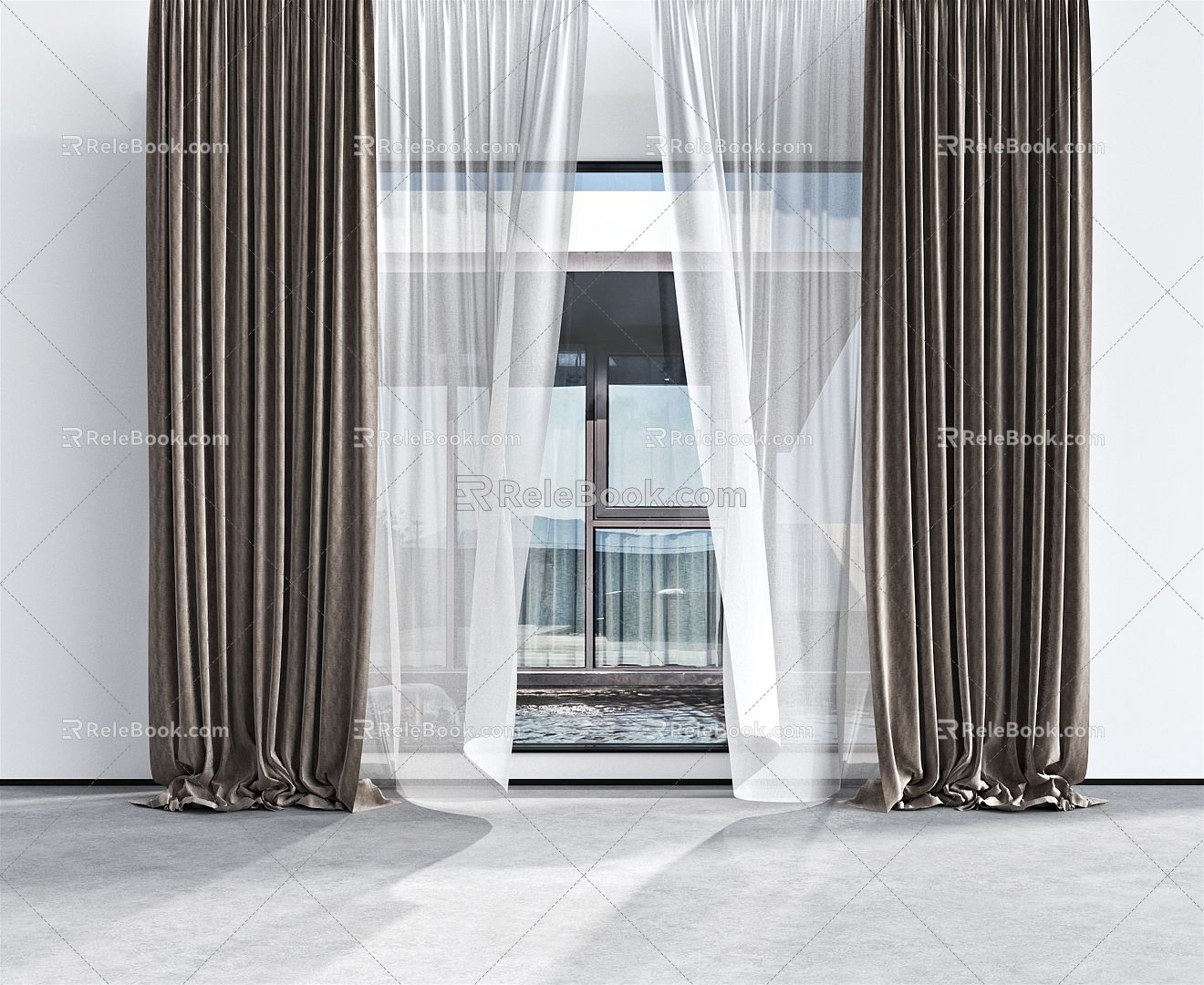 Modern Curtains 3d model