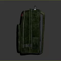 Green Woven Texture Suitcase With Black Handle And Red Accent Details