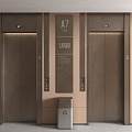 Office elevator hall elevator door 3d model