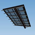 Modern Transparent Glass Sunshade Structure For Outdoor Use With Panel Design 3d model