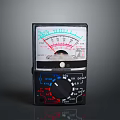 Analog Multimeter With Black Case Dial Scale Pointer And Bottom Knob Symbols