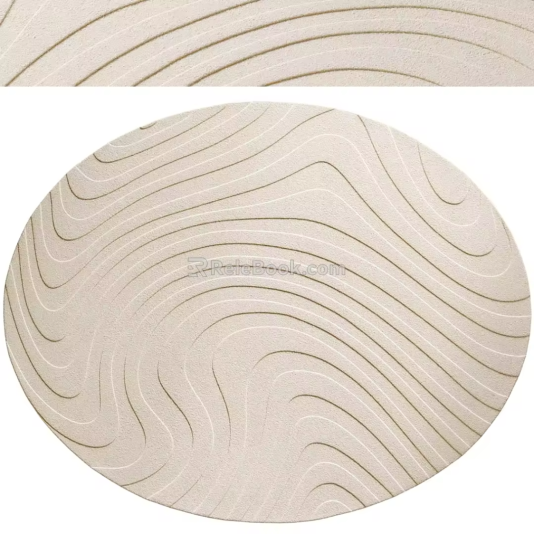 Oval texture carpet 3d model