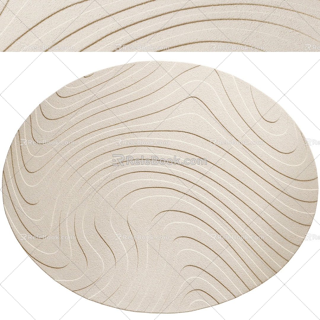 Oval texture carpet 3d model