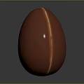 Red Egg Shaped Food With White Vertical Line In Center