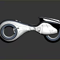 Sleek Futuristic Motorcycle With Metallic Body And Unique Aerodynamic Wheel Design