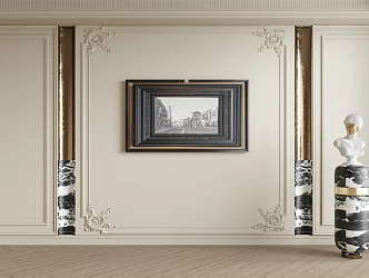 French Background Wall Bedside Background Wall Living Room Background Wall Panel 3d model