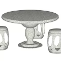 New Chinese style stone table and chair combination 3d model