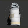 Nike High Top Light Gray Sneakers With Air Logo And Cream Sole Design