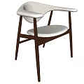 Elegant Modern Leisure Chair With Upholstered Seat Back Armrests And Wooden Legs