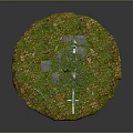 Lush Green Plants And Tree With Grass Fallen Leaves Around Helicopter Wreckage