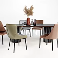 Modern Dining Table and Chair Combination Rectangular Dining Table and Chair Combination 3d model