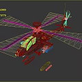 Gray Military Attack Helicopter With Rotor Blades Mounted Missiles And Tinted Cockpit