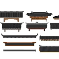 Traditional Chinese Architectural Components Various Roof Styles With Tile Structures And Eaves Designs