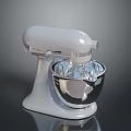 White Stand Kitchen Mixer With Shiny Metal Mixing Bowl And Base