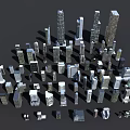 Modern Office Buildings With Various Designs And Different Heights In Urban Skyline