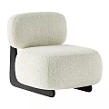 Beige Single Sofa With Plush Fabric Modern Minimalist Design And Black Wooden Legs