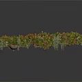 Decorative Plants With Pink Yellow Flowers And Green Leaves In Ball Garland Shapes
