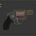 Classic Black Revolver With Engraved Flower Pattern On Grip And Metal Cylinder Design Features