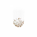 Modern Geometric Chandelier With Gold And Silver Hanging Decorative Shapes