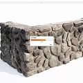 Rustic Building Exterior Wall With Irregular Stone Blocks And Natural Textured Surface 3d model
