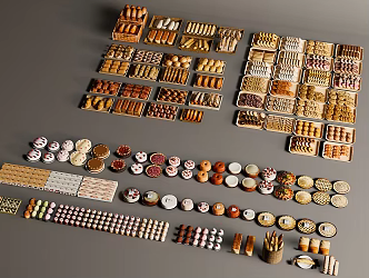 Bread Food Cake Baking Bread Donut Pastry Dessert Fruit Table 3d model