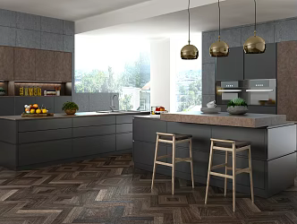 Open kitchen Modern kitchen 3d model