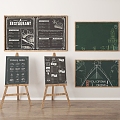 Modern display supplies blackboard 3d model