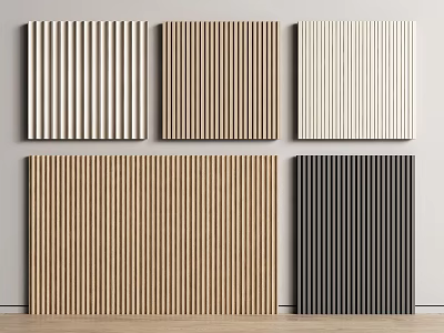 Vertical Striped Wall Panels With Multi Colored Wooden Textures And Modern Design 3d model