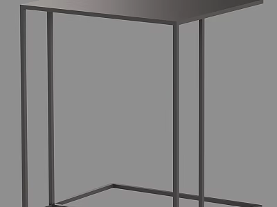 Modern Minimalist Side Table With Slim Metal Frame And Square Top 3d model
