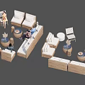 Outdoor Sofa And Coffee Table Set With Modern Elegant Rattan And Wooden Design