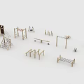 Wooden Outdoor Playground Equipment Featuring Swings Climbers Seesaws And Monkey Bars