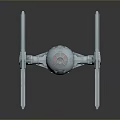 Aerospace Cosmic TIE Fighter Model With Solar Panel Wings And Detailed Design