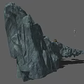 Micro Terrain Design With Rock Formations Stone Steps And Wooden Bench