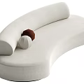 Silent wind many people sofa cream wind 3d model