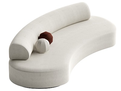 Silent wind many people sofa cream wind 3d model