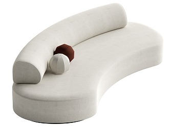 Silent wind many people sofa cream wind 3d model