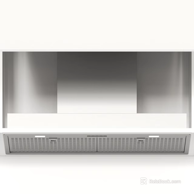 Modern Stainless Steel Kitchen Range Hood A High Performance Built In Appliance 3d model 