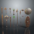 Cold weapons Sword Sword Sword Sword Axe Hook Fork Spear Trident Melee Weapon Military 3d model