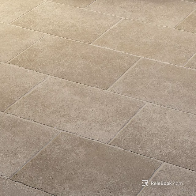 Premium Beige Natural Stone Floor Tiles With Neat Grout For Modern Warm Home Interior Decoration 3d model 
