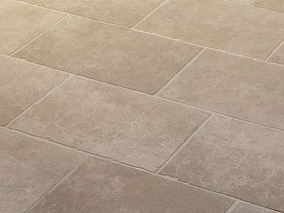 Premium Beige Natural Stone Floor Tiles With Neat Grout For Modern Warm Home Interior Decoration 3d model