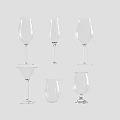 Transparent Drinking Glasses Showcasing Various Styles With Tall Stemware And Flat Base Designs