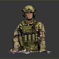 Military Themed Decorative Cake With Camouflage Figure And Tactical Gear