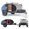 Escapepod Camping Trailer With Blue Gray Exterior Compact Design For Outdoor Travel Adventures