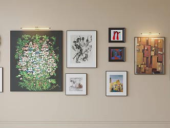 French Photo Wall Decorative Painting Hanging Painting 3d model