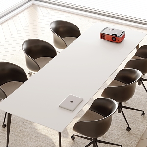 Modern conference table and chair combination 3d model